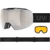 Uvex Epic Attract S Woman Ski Goggles Noir Mirror Silver Contrastview Yellow Clear/CAT2+Yellow Clear/CAT1 Femme