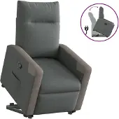 vidaXL Fauteuil relax releveur gris foncé Tissu