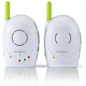 Nedis Moniteur audio pour bébé | FHSS (Frequency-Hopping Spread Spectrum) | Avec fonction talk back | Portée : 300 m | Alimentation par piles / adaptateur secteur | Vert / Blanc