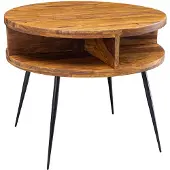 Wohnling Table sheesham bois massif / métal 60x45x60 cm table salon |