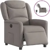 vidaXL Fauteuil relax électrique Tissu Taupe