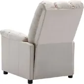 vidaXL Fauteuil Relax Electrique Tissu Crème - Fauteuil