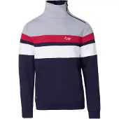 KOROSHI Pull-over bleu marine / gris / rouge / blanc