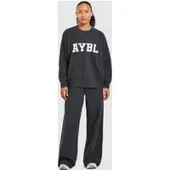 AYBL Pantalon de jogging large Varsity en maille | S-M | Gris