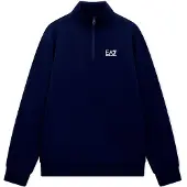 EA7 pour homme. 8NPM35_PJVTZ Sweatshirt en mélange marine Core Identity (XS), Casuel, Coton