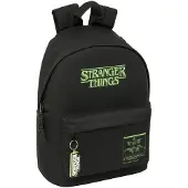 Stranger Things – Sac à dos noir pour ordinateur portable 14,1 pouces, 20 l, 31 x 41 x 16 cm – Enfants – Noir – Taille unique