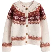 Next Cardigan écru / bordeaux / rouge rouille