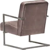 vidaXL Fauteuil cantilever Distressed Braun Cuir véritable - Fauteuil