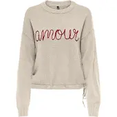 ONLY Sweatshirts ONLKATIA LS TEXT femmes - Blanc - EU XL