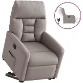 vidaXL Fauteuil relax avec releveur électrique Taupe Tissu