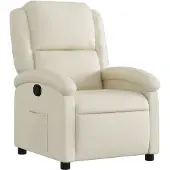vidaXL Fauteuil relax Crème Similicuir