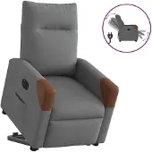 vidaXL Fauteuil relax avec releveur électrique Tissu gris foncé