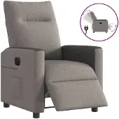 vidaXL Fauteuil relax électrique Tissu Taupe