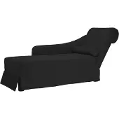 vidaXL Chaise longue avec traversin et accoudoir droit Noir velours