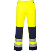 Portwest Pantalon Haute visibilité à genouillère Texo SEVILLE Jaune / Marine XXL