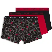 HUGO Design 10267989 Trunk Red Boxers 3 Units Multicolore S Homme