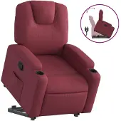 vidaXL Fauteuil relax avec releveur vin rouge Tissu