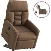 vidaXL Fauteuil relax releveur électrique brun Tissu