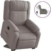 vidaXL Fauteuil relax avec releveur électrique Taupe Tissu