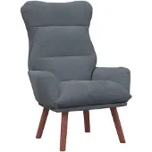 vidaXL fauteuil Gris foncé 69 x 74 x 93 cm Velours