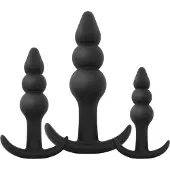 EasyToys Online Only - set plug anal boule - 3 pièces - silicone noir