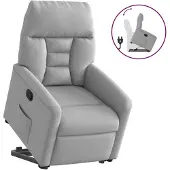 vidaXL Fauteuil relax avec releveur Gris nuage Tissu