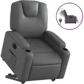vidaXL Fauteuil relax releveur électrique gris similicuir