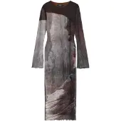 Desigual Robe brun foncé / blanc