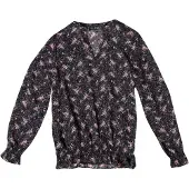 KOROSHI Chemisier bleu clair / rose / noir