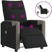 vidaXL Fauteuil de massage électrique noir tissu