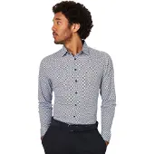 Desoto Chemise bleu foncé / blanc