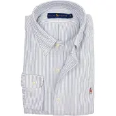 Ralph Lauren pour homme. 710792041004 Chemise Oxford bleue sur mesure (XL), Casuel, Fête, Coton, Classique, Manche longue