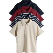The Set T-Shirt beige / marine / rouge / blanc