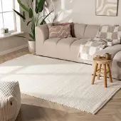 NATURL. Tapis en laine - Feline Blanc | 160x230 cm | Rectangulaire | Tissage plat
