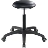 MeyChair Tabouret pivotant A1S-TR-KL Roulettes similicuir noir Assise réglable en hauteur 470-600 mm (47 - 60 cm)