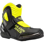 MUGENRACE Hurry Chaussures Moto Noires Jaune Néon Perforées Taille 44