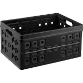 Sunware Bac de rangement plastique pliable (H)265x(L)540x(l)380mm noir capacité de charge 30 kg (Square folding box 46L)