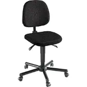MeyChair Chaise de travail pivotante XXL Workster Pro W19-11375, avec roulettes, réglable en hauteur, jusqu'à 250 kg, tissu, résistant aux désinfectants, noir