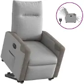 vidaXL Fauteuil relax avec releveur électrique Gris nuage Tissu