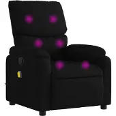vidaXL Fauteuil relax de massage, tissu noir