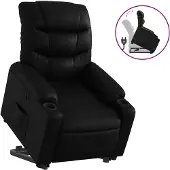 vidaXL Fauteuil inclinable Noir Similicuir