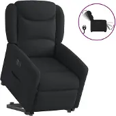 vidaXL Fauteuil relax releveur électrique noir tissu