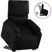 vidaXL Fauteuil relax avec releveur Noir Similicuir