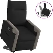 vidaXL Fauteuil relax avec releveur Noir Tissu
