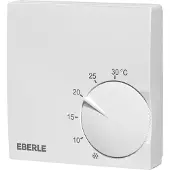 Eberle Thermostat d'ambiance RTR S 6124 6, Slimline Régulateur de température ambiante, Thermostat, Blanc