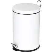 Alco Poubelle à pédale avec insert plastique 20 litres blanc, Poubelle, Blanc, Noir
