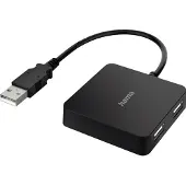Hama Hub USB - - 4 ports - USB 2.0 - Couleur noire - 4 ports supplémentaires