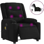 vidaXL Fauteuil de massage électrique noir tissu