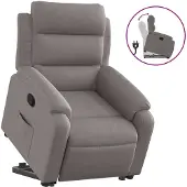 vidaXL Fauteuil relax avec releveur Taupe Tissu