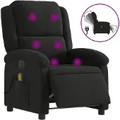 vidaXL Fauteuil de massage électrique noir tissu